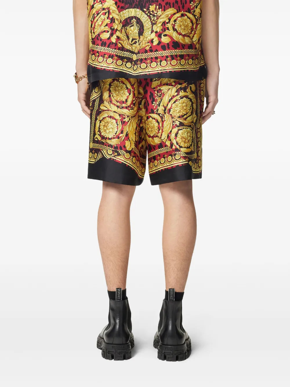 Silk shorts, Barocco print, luxury fashion, Fall-Winter 2024, elegant menswear