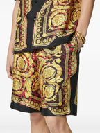 Silk shorts, Barocco print, luxury fashion, Fall-Winter 2024, elegant menswear