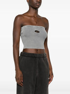 Imagem do top de stretch riscado da Diesel para Mulheres - Temporada Outono-Inverno 2024 - Detalhe 1