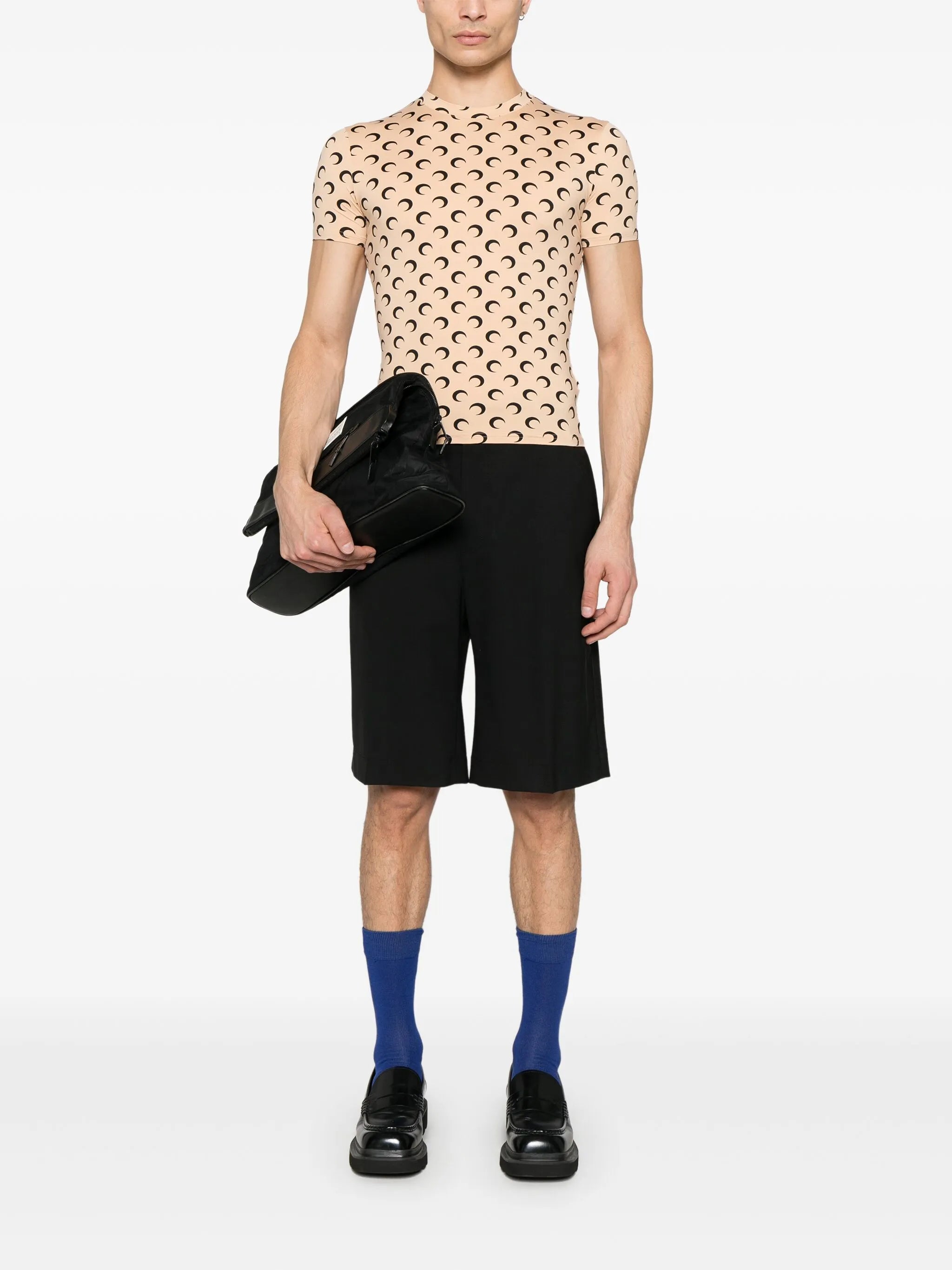 Image of Moon Jersey Top Beige by Marine Serre for Unisex - Season Autumn-Winter 2025 - Model view 2