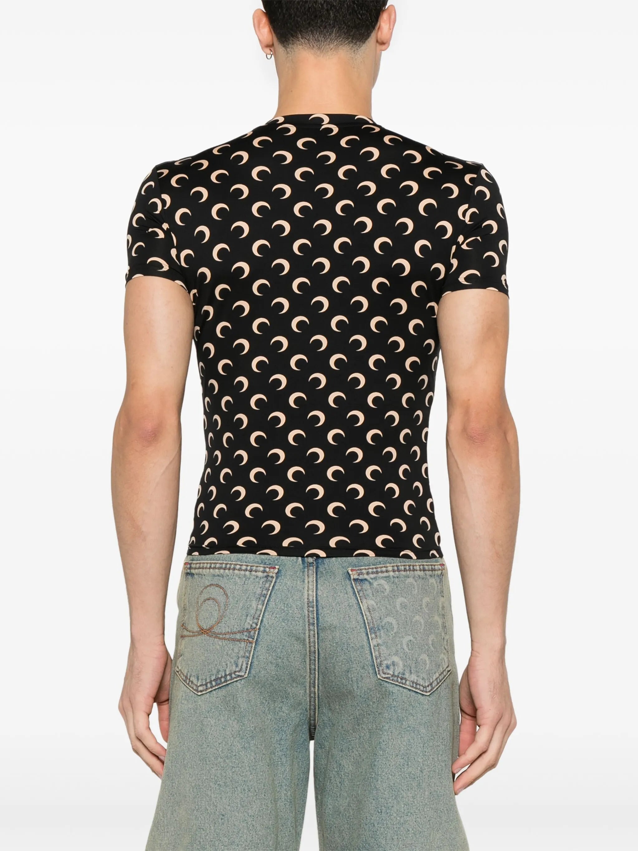 Imagen del Haut Jersey Moon Noir de Marine Serre para Unisex - Temporada Otoño-Invierno 2025 - Vista del modelo 3