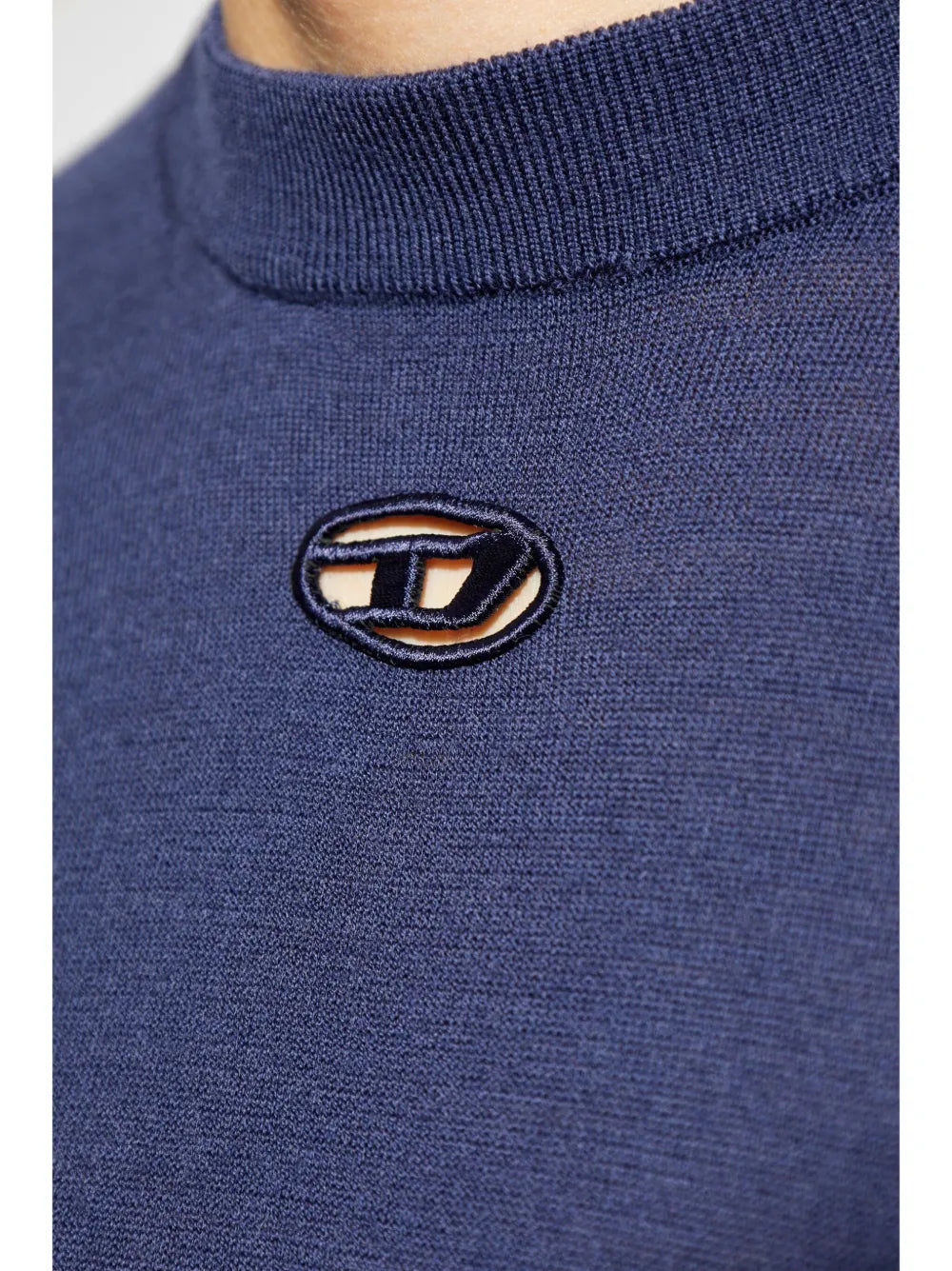 Image of Navy Wool Sweater by Diesel for Men - Season Autumn-Winter 2024 - Detail View 7