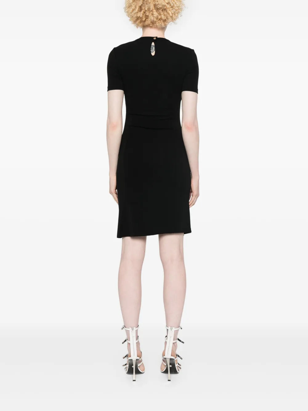 black draped dress, viscose dress, asymmetrical dress, Rabanne dress, elegant women's dress