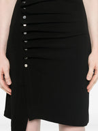 black draped dress, viscose dress, asymmetrical dress, Rabanne dress, elegant women's dress