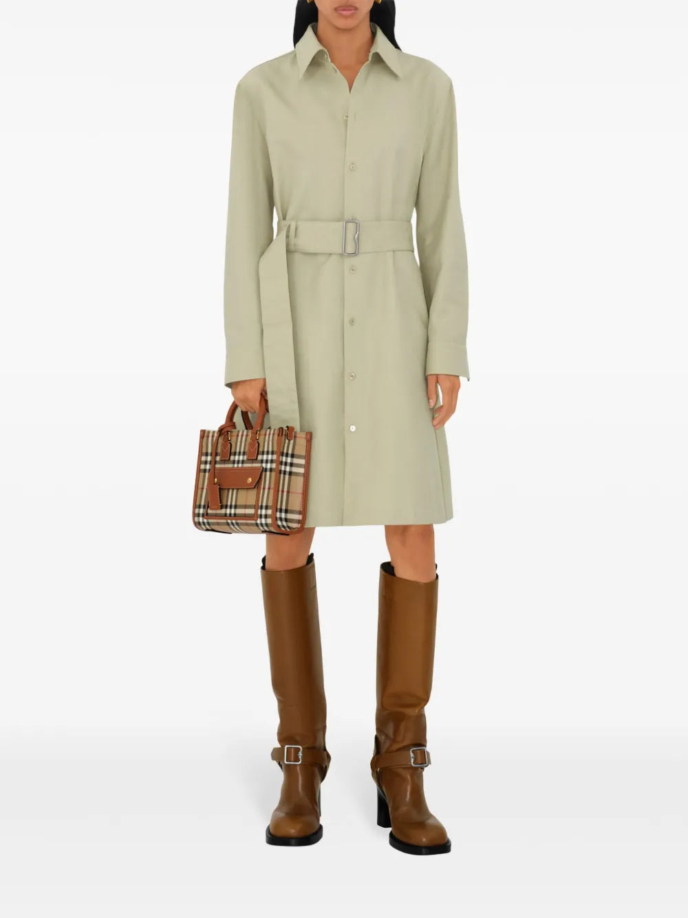 Mini Cabas Freya, Burberry bag, vintage check bag, adjustable strap handbag, canvas leather handbag