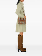 Mini Cabas Freya, Burberry bag, vintage check bag, adjustable strap handbag, canvas leather handbag