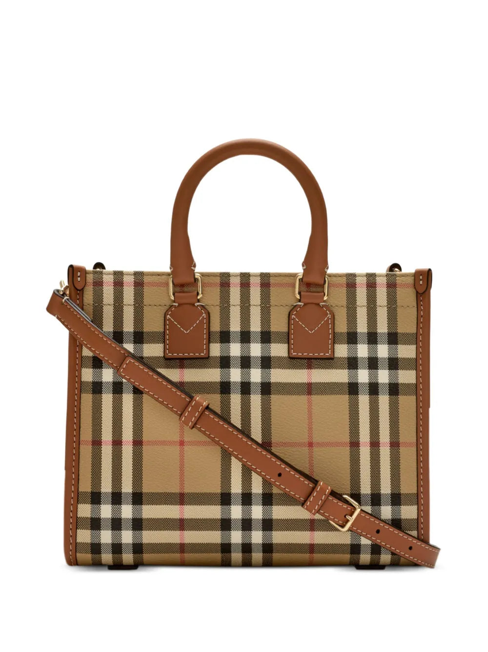 Mini Cabas Freya, Burberry bag, vintage check bag, adjustable strap handbag, canvas leather handbag
