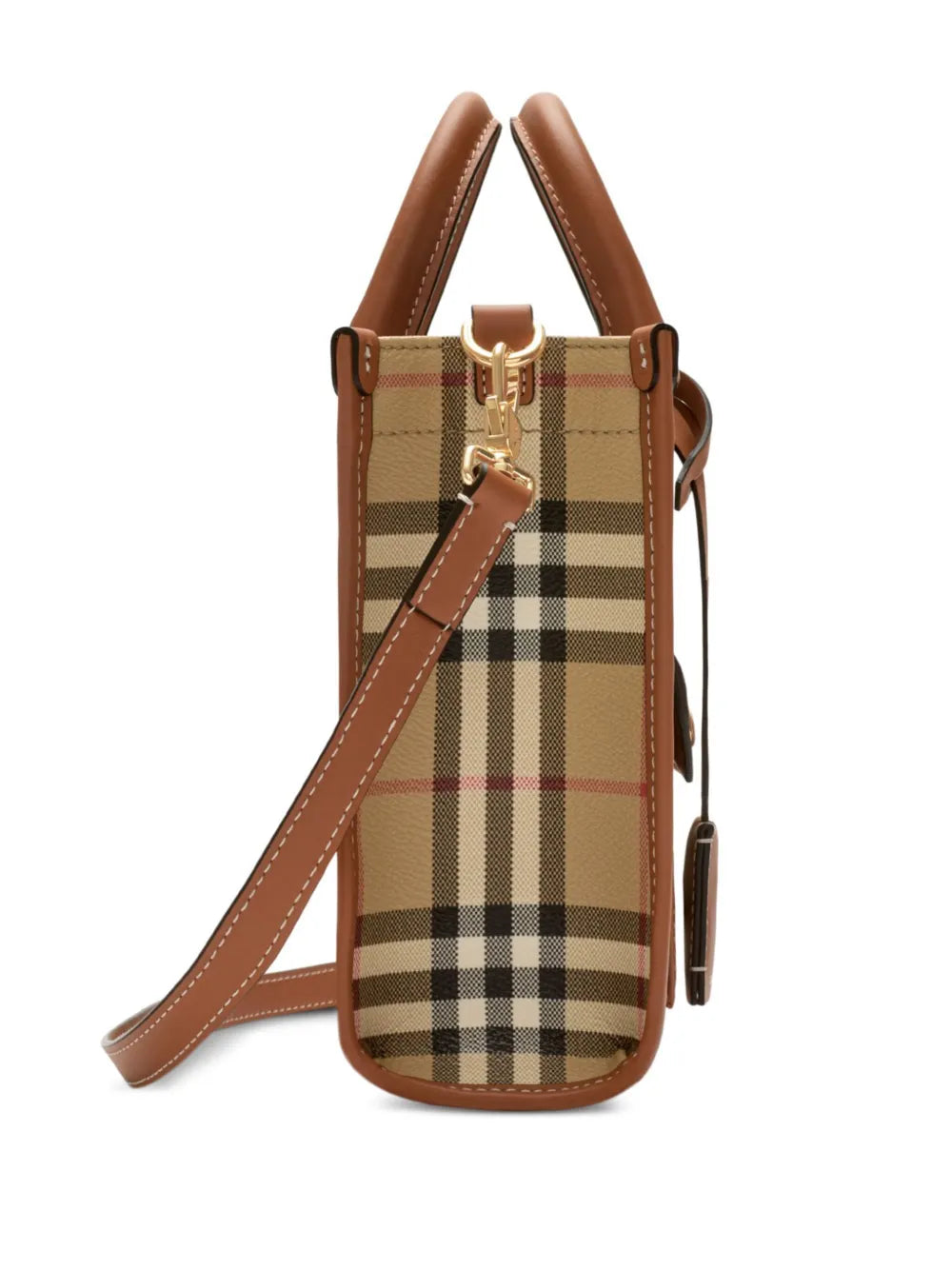 Mini Cabas Freya, Burberry bag, vintage check bag, adjustable strap handbag, canvas leather handbag