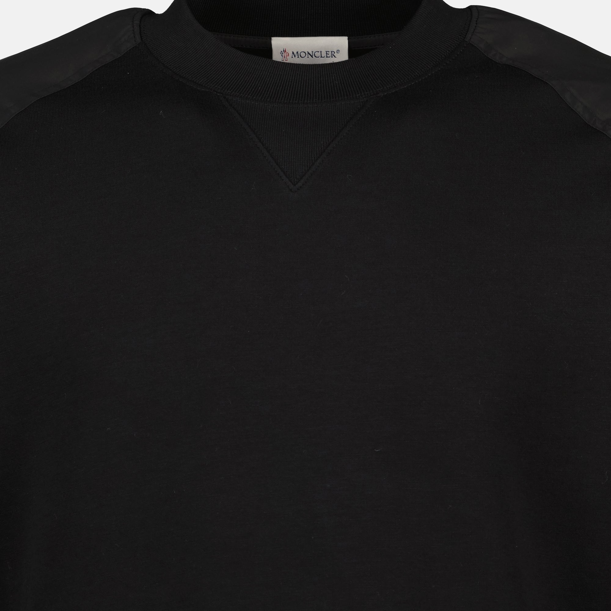 Moncler sweatshirt, black cotton sweatshirt, Autumn-Winter 2025 fashion, designer casual wear, men's designer clothing