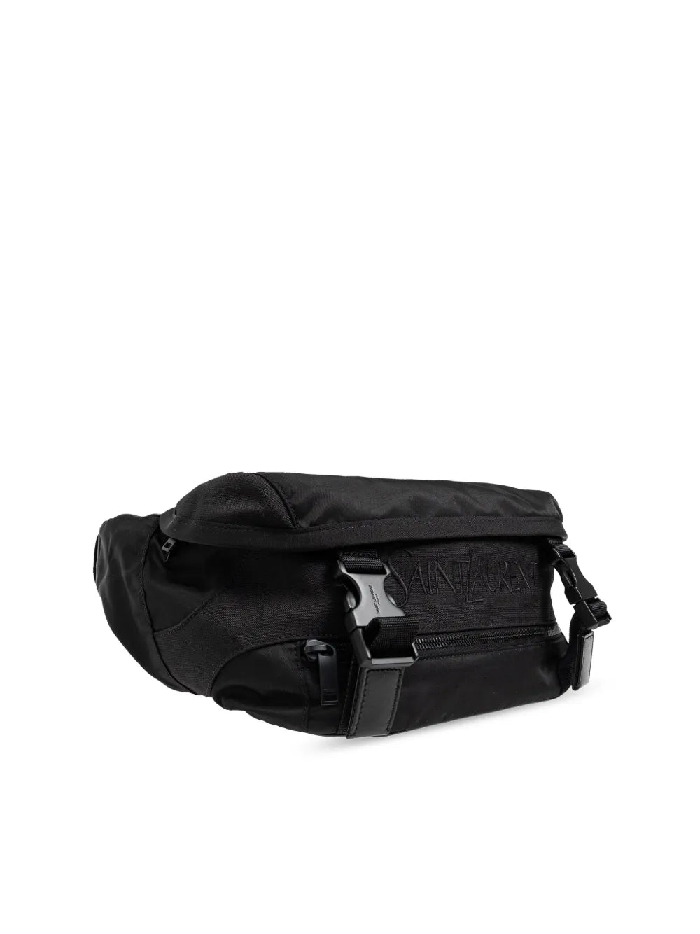 Black belt bag, nylon bag, Saint Laurent accessories, adjustable strap bag, luxury men's fashion