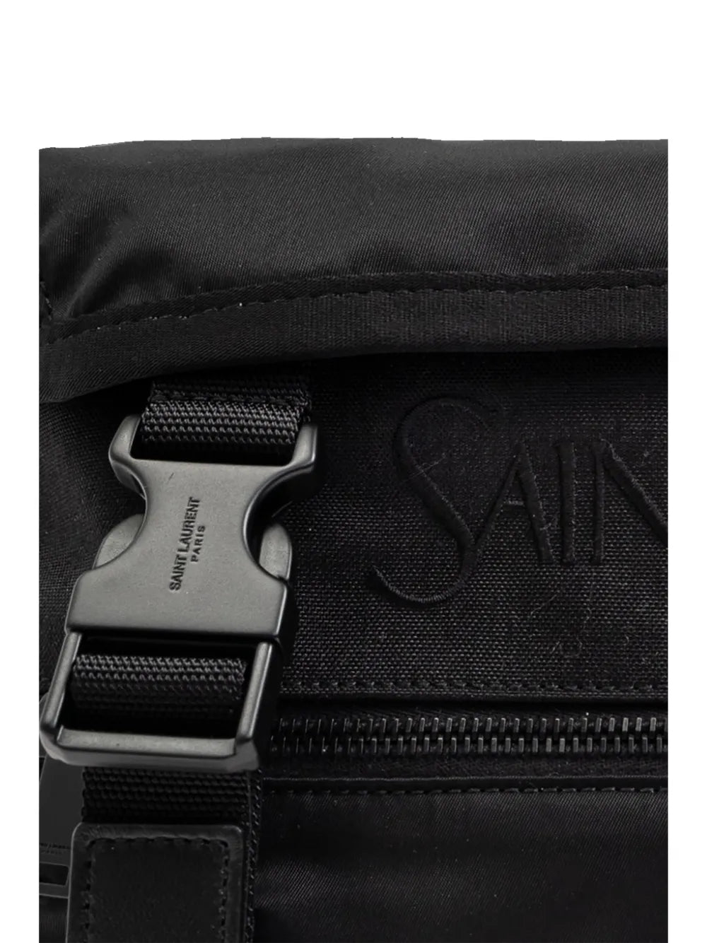 Black belt bag, nylon bag, Saint Laurent accessories, adjustable strap bag, luxury men's fashion