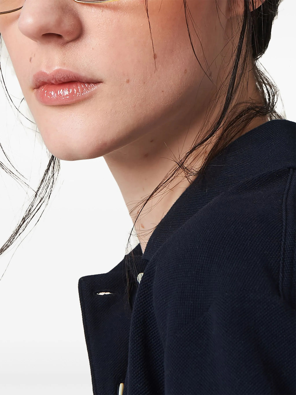 Immagine della polo in cotone Piqué di Miu Miu per donne - Stagione Primavera-Estate 2026 - Vista modello 5