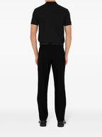 black cotton polo, Burberry polo shirt, men's classic polo, embroidered polo, summer fashion polo