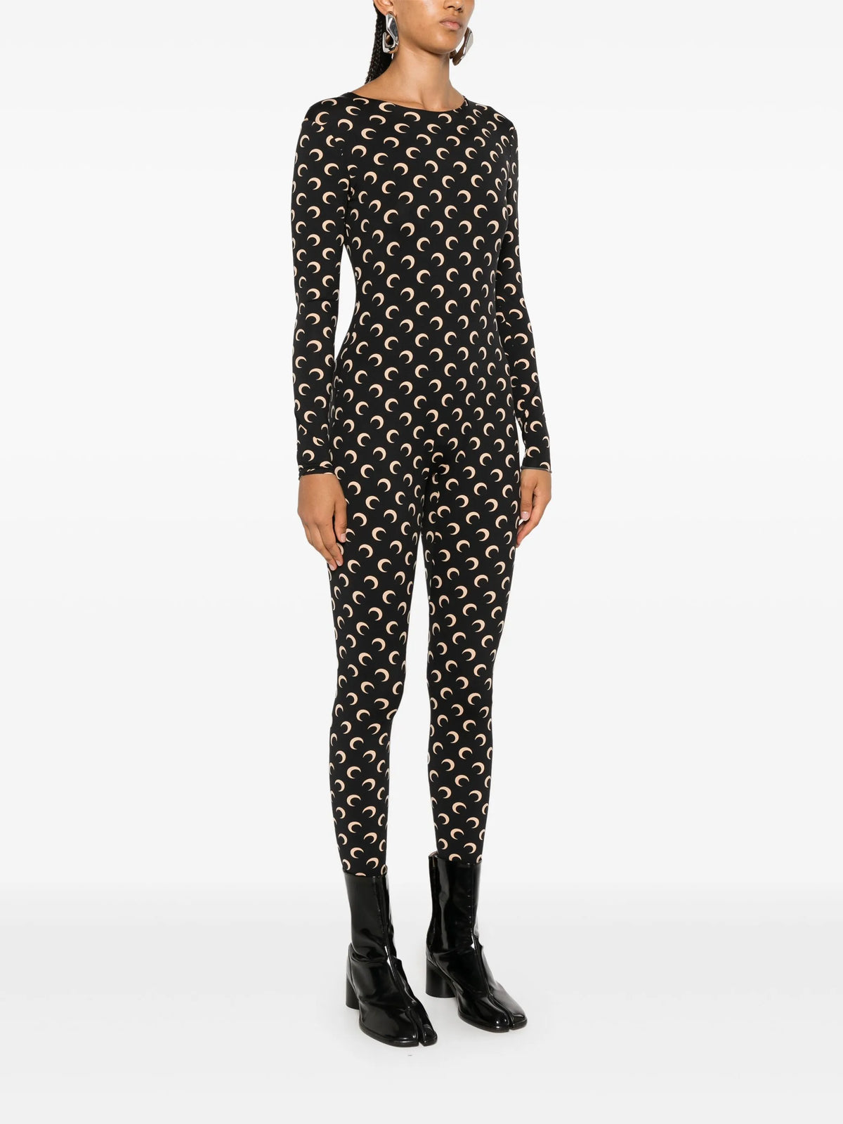 Image of Long Jersey Moon Jumpsuit by Marine Serre for Women - Season Autumn-Winter 2025 - Model View 2