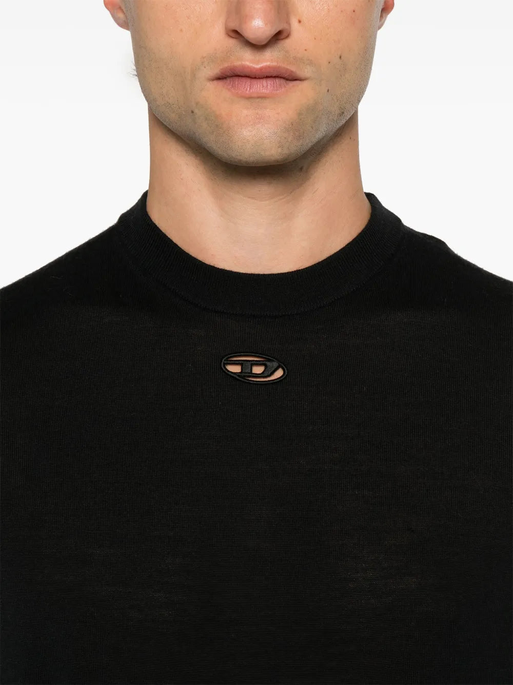 Image of Black Wool Pull K-Garth by Diesel for Men - Season Autumn-Winter 2024 - Detail View 7