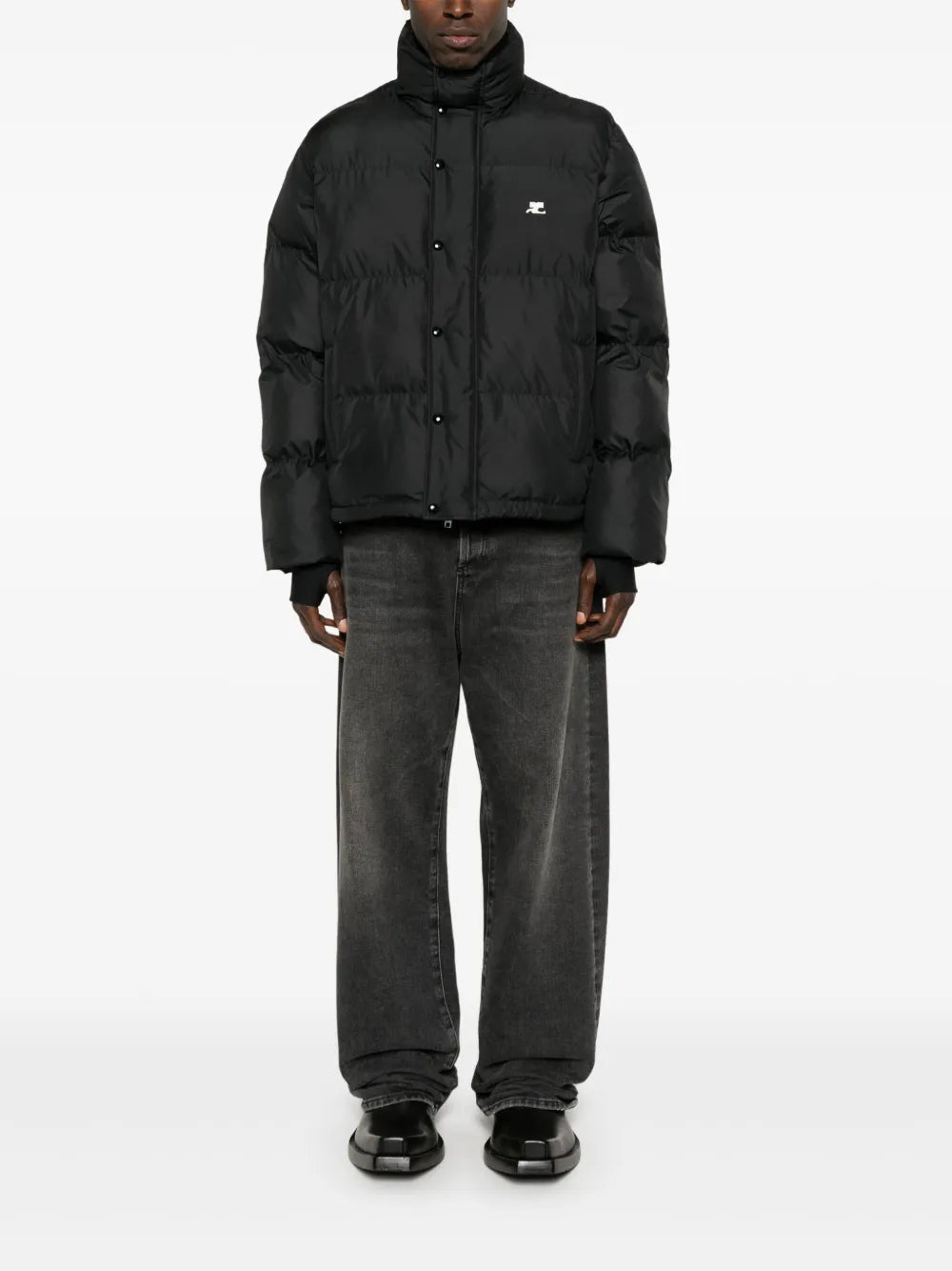 AC Black Puffer, Courrèges Jacket, Men's Outerwear, Autumn-Winter Fashion, Designer Puffer