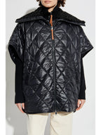 Quilted cape, Oversize fit, Black cape, Fall winter collection, Moncler cape