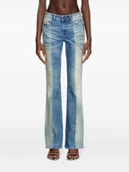 Two-tone Flared Denim Jeans