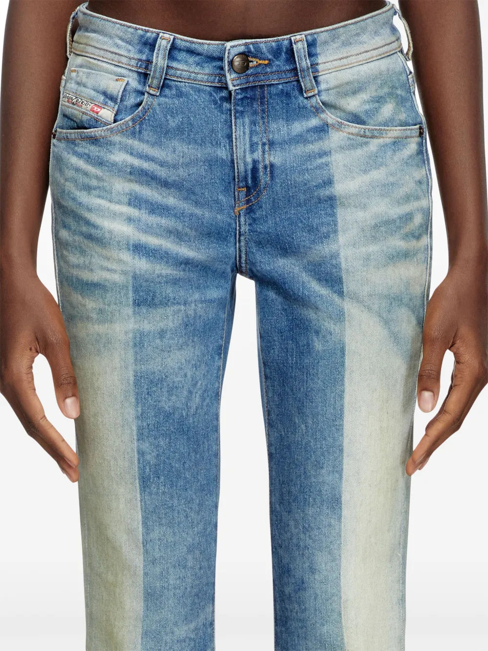 Two-tone Flared Denim Jeans