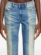 Two-tone Flared Denim Jeans