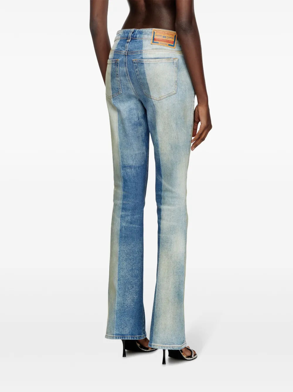 Two-tone Flared Denim Jeans