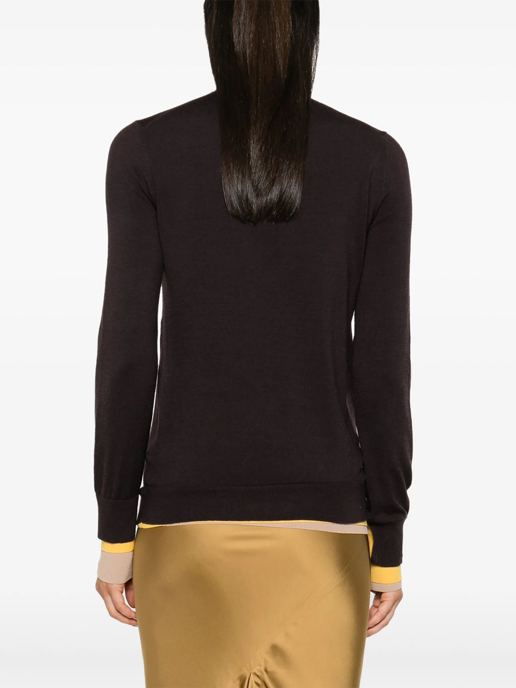 Image of Violet Wool Turtleneck Pullover by Fendi for Women - Season Autumn-Winter 2024 - Model view 3