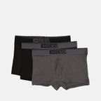Imagen del Conjunto de Boxers Negro y Gris Oscuro de Diesel para Hombres - Temporada Otoño-Invierno 2025 - Vista Frontal