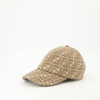 denim cap, Fendi, adjustable strap cap, casual accessory, printed logo