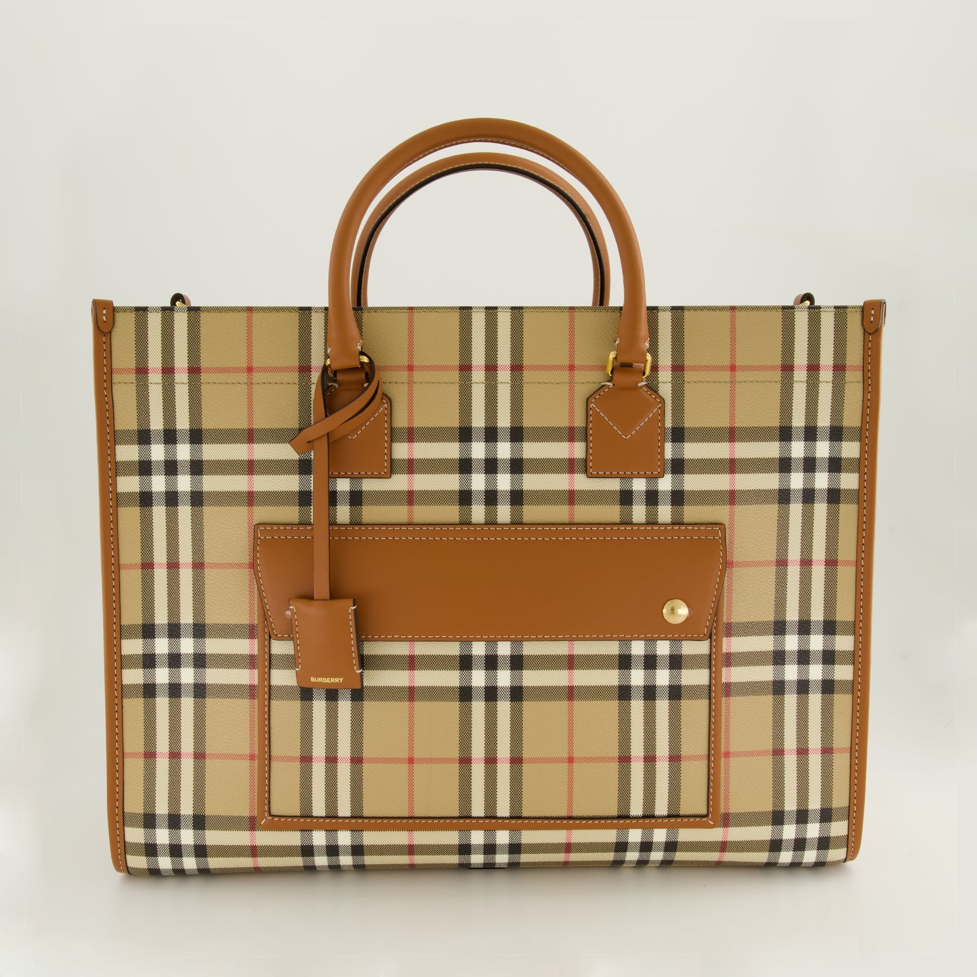 Freya Check Fabric Tote Bag Burberry Women WE IN STYLE