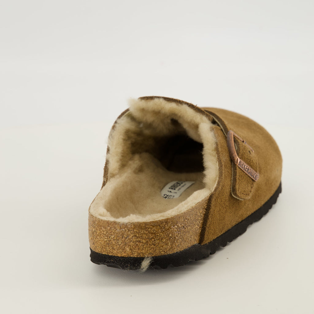 Mule Boston en Fourrure Marron