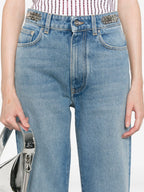 Immagine dei Jeans Flare in Denim di Rabanne per Donne - Stagione Autunno-Inverno 2024 - Dettaglio 7