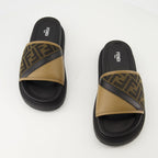 Fendi sandals, Diagonal Sandals, luxury footwear, calf leather sandals, non-slip sandals