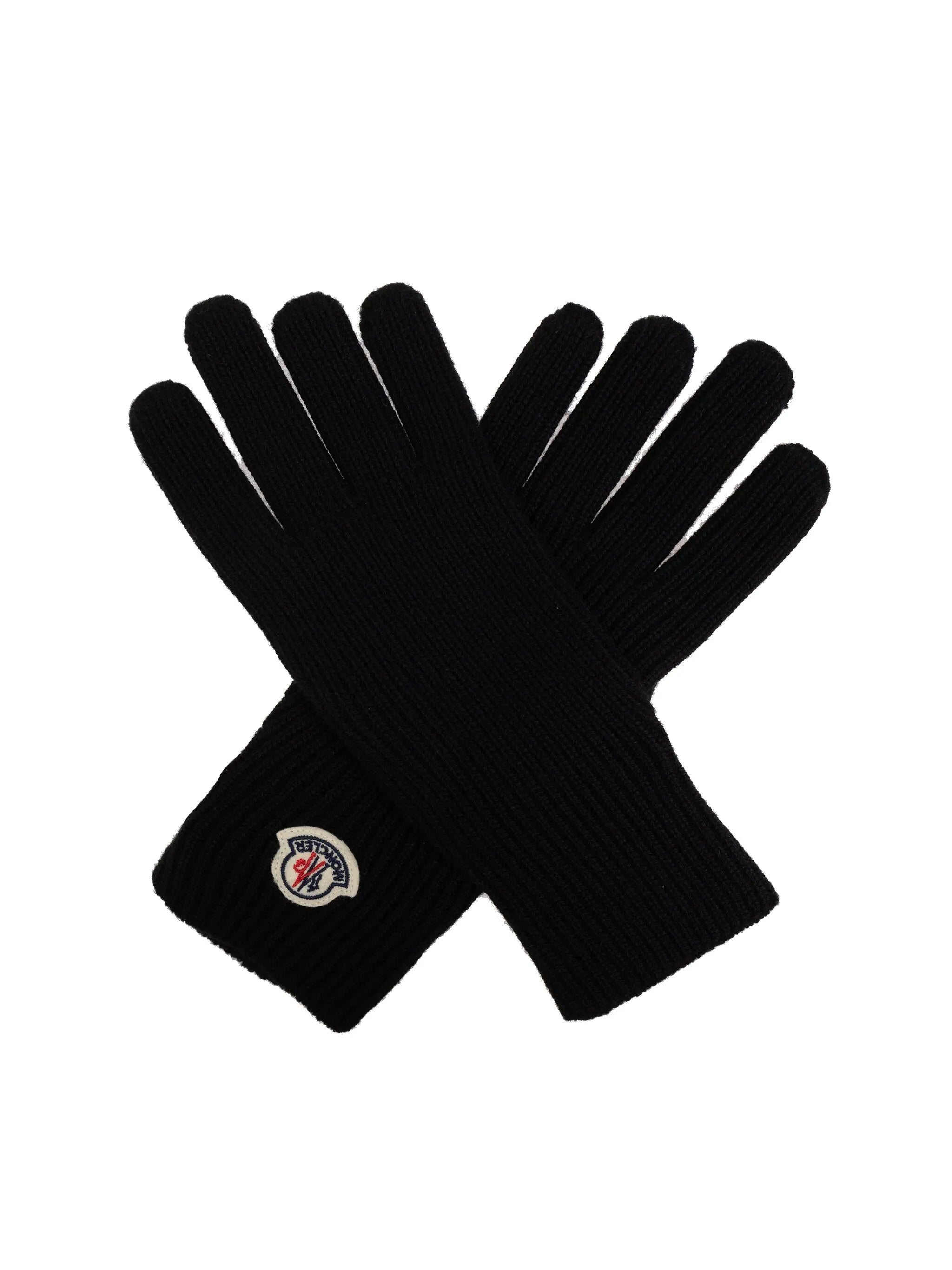 Bild von schwarzen Wollhandschuhen von Moncler für Männer - Saison Herbst-Winter 2025 - Modellansicht 4