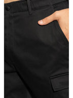 Image of Black Cargo Pants by Moncler for Men - Season Autumn-Winter 2024 - Model view 4