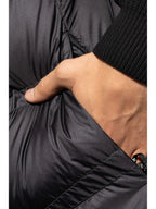 navy blue vest, Moncler vest, down filling vest, sleeveless outerwear, removable hood vest