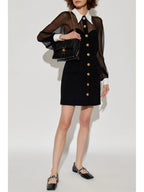 Black Bustier Contrast Collar Dress