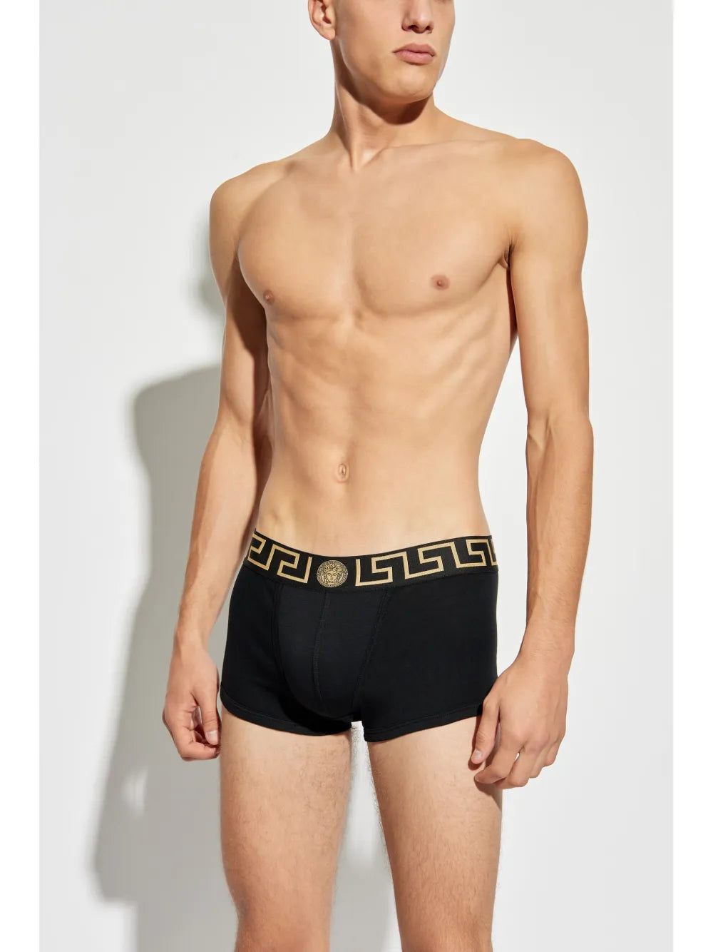 Versace boxers, cotton boxers, men's essentials, Medusa Greca, black grey white boxers