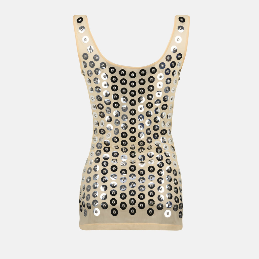 Metallic Detail Beige Top