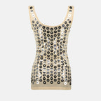 Metallic Detail Beige Top