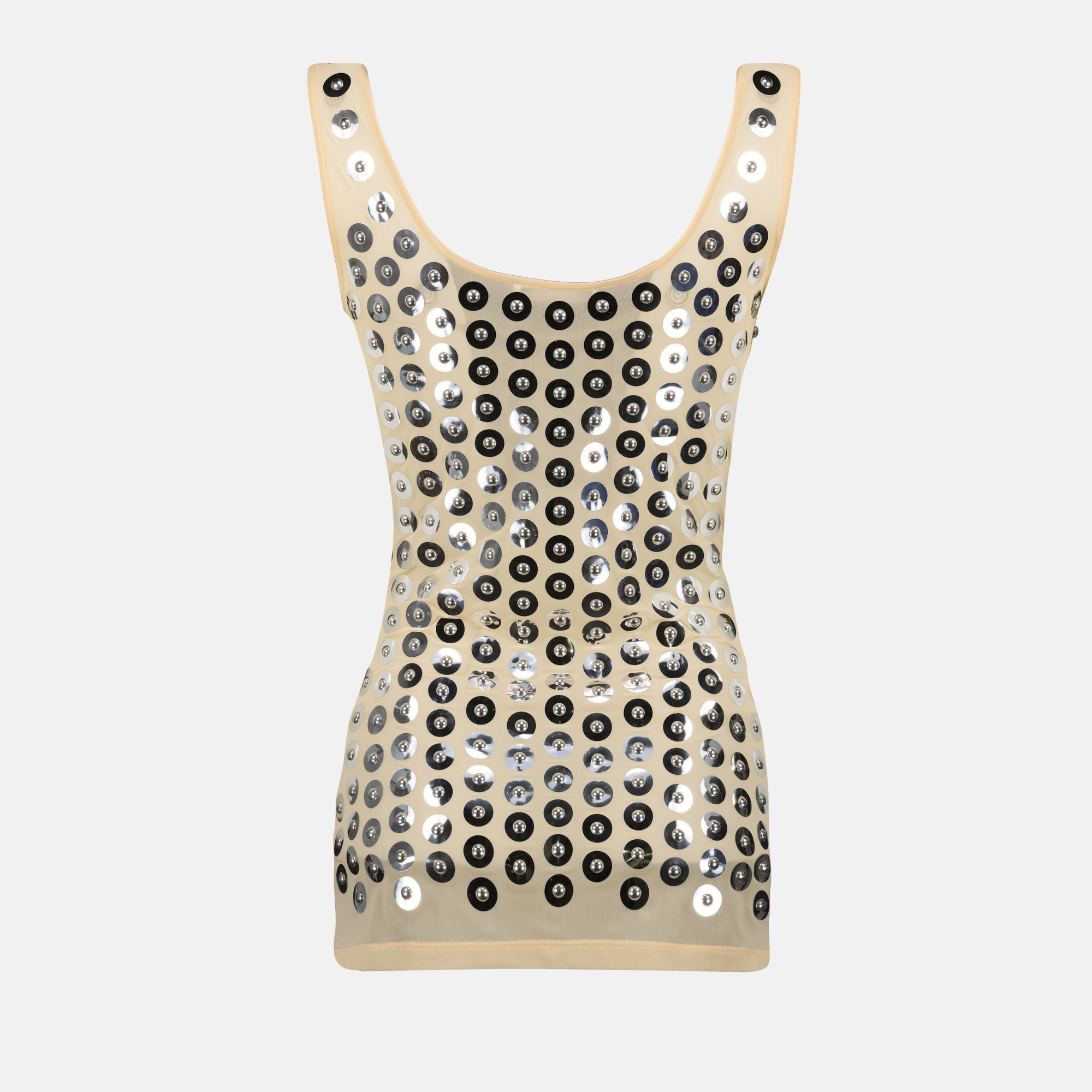 Metallic Detail Beige Top