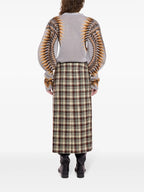 Image du pull lumineux imprimé Lurex par Rabanne pour femmes - Saison automne-hiver 2024 - Détail 1