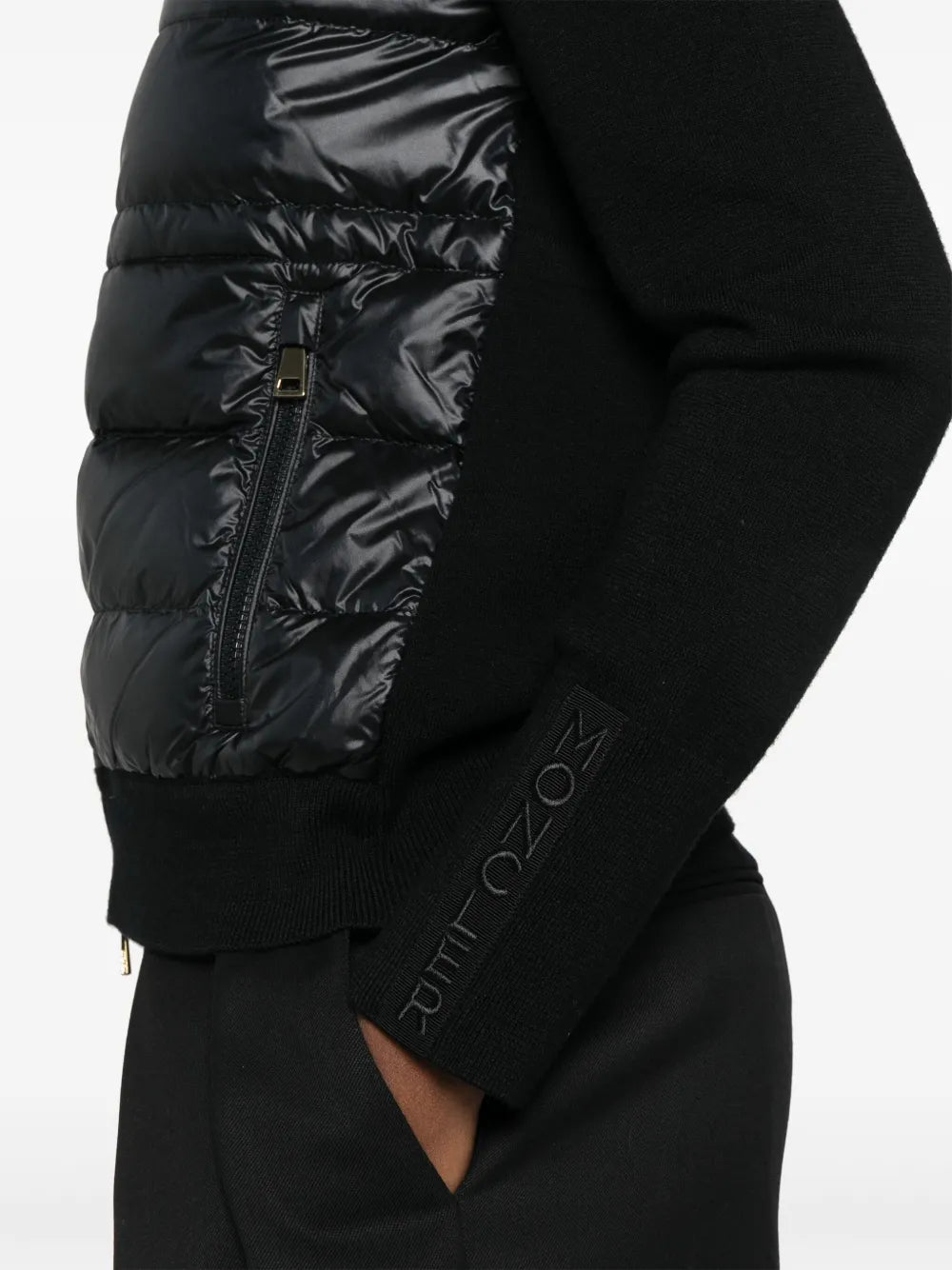 Veste noire bicolore avec zip