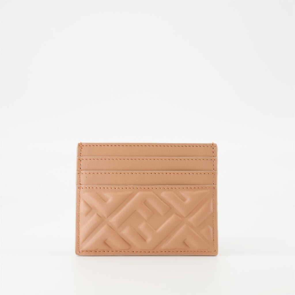 Fendi card holder, nappa leather accessory, luxury card case, designer card holder, Fendi Flower Bouquet