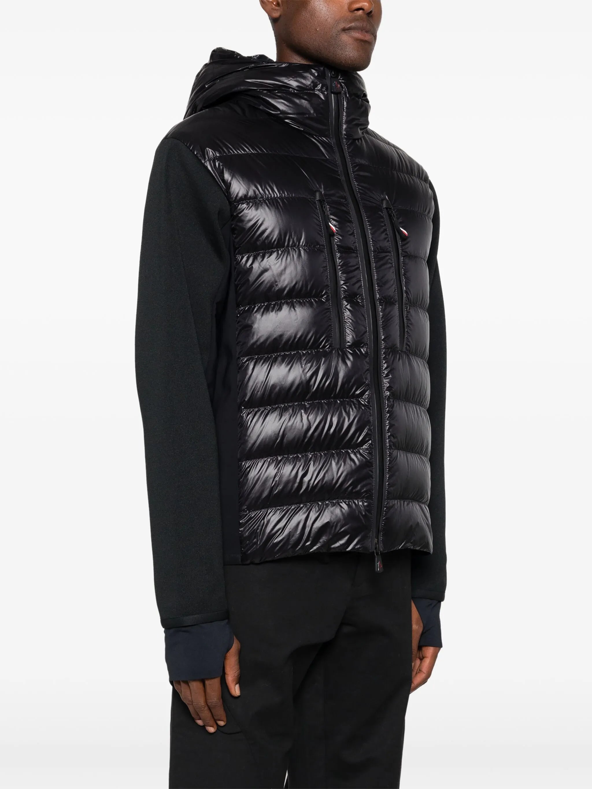Image of Black Zipped Cardigan by Moncler Grenoble for Men - Season Autumn-Winter 2025 - Model View 2