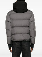 Image of Quilted Gray Jacket with Logo Patch by Moncler Grenoble for Men - Season Autumn-Winter 2024 - Detail View 6