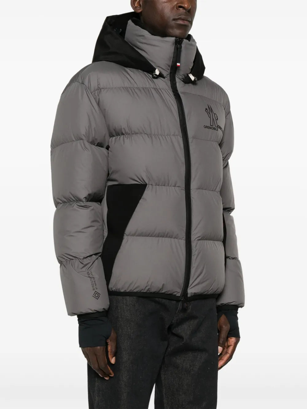 Quilted Gray Jacket with Logo Patch - Grenoble | WE IN STYLE