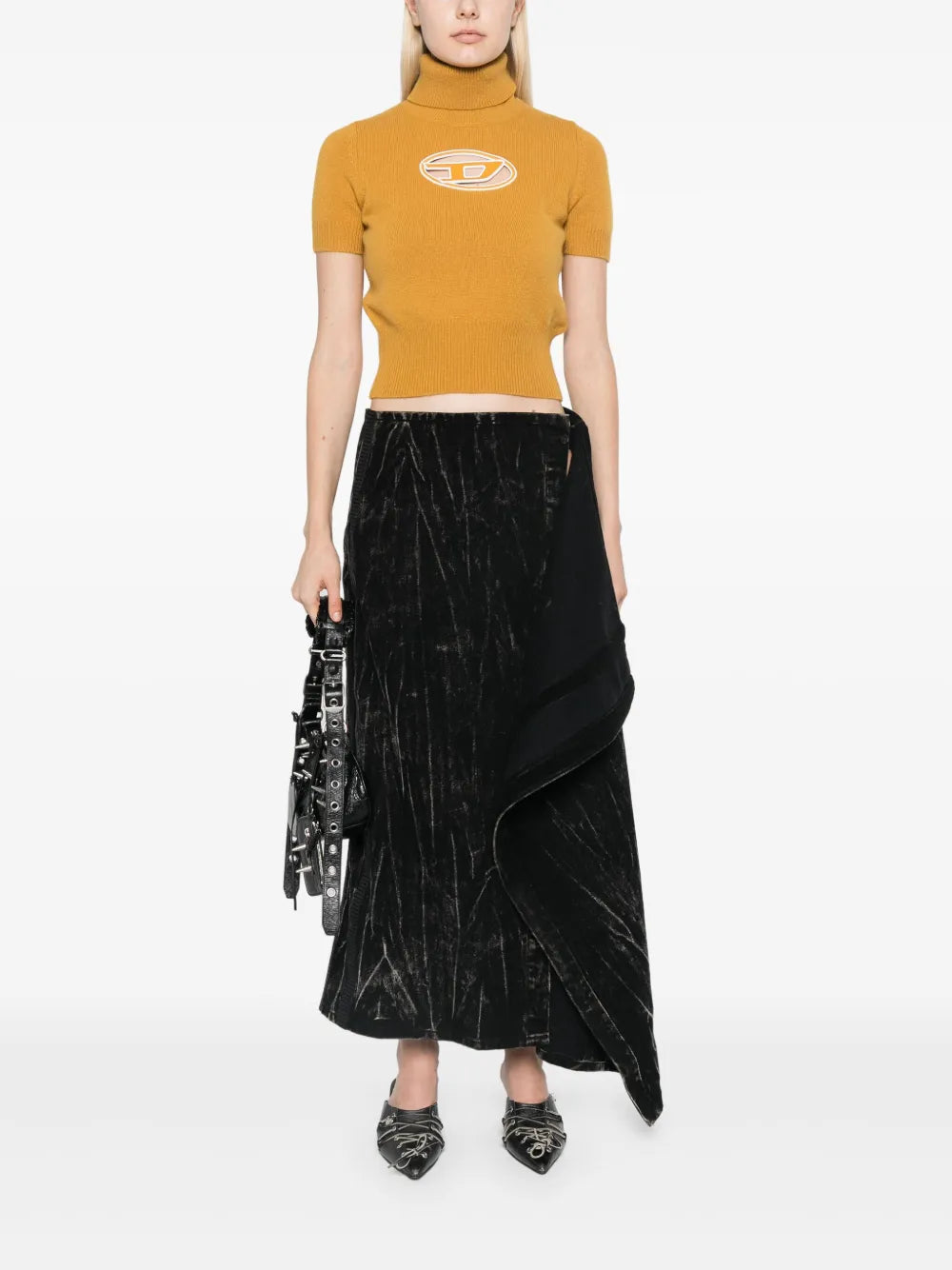 Pull Col Roulé en Cachemire Jaune