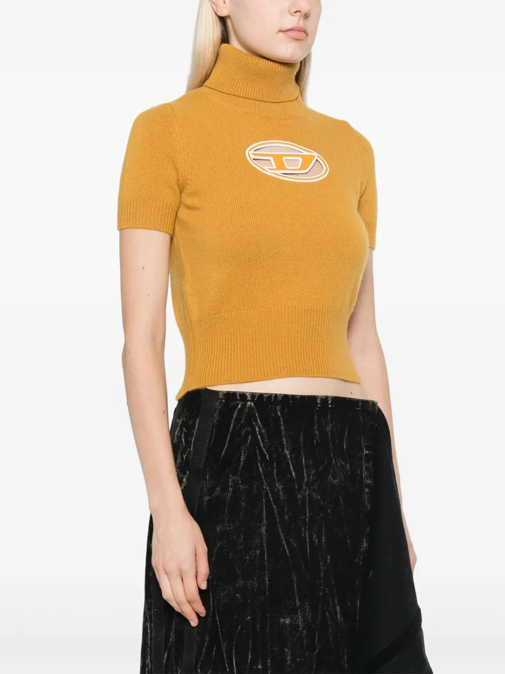 Pull Col Roulé en Cachemire Jaune