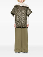 오버사이즈 카키 퀼팅 케이프