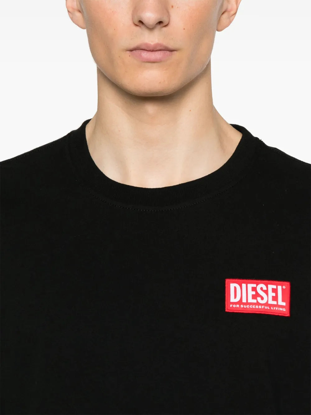 Diesel T-shirt, oversized black T-shirt, cotton jersey shirt, casual wear, round neck T-shirt